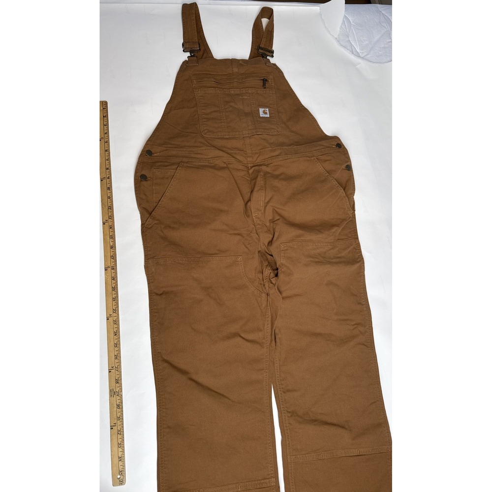 Carhartt Rugged Flex Loose Fit Canvas Bib Overalls OR2438-W Women's XL (16-18)